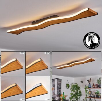 Malling Lampa Sufitowa 98,5 cm LED Ecru, Czarny, Biały, 1-punktowy