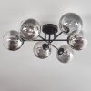 Chehalis Lampa Sufitowa - Szkło 15 cm Przezroczysty, Przydymiony, 6-punktowe