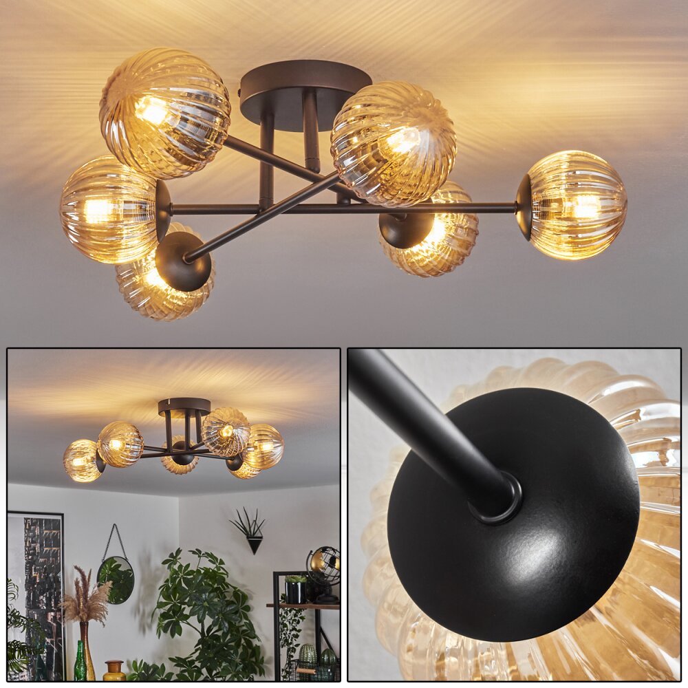 Chehalis Lampa Sufitowa - Szkło 10 cm W kolorze bursztynu, 6-punktowe main product photo