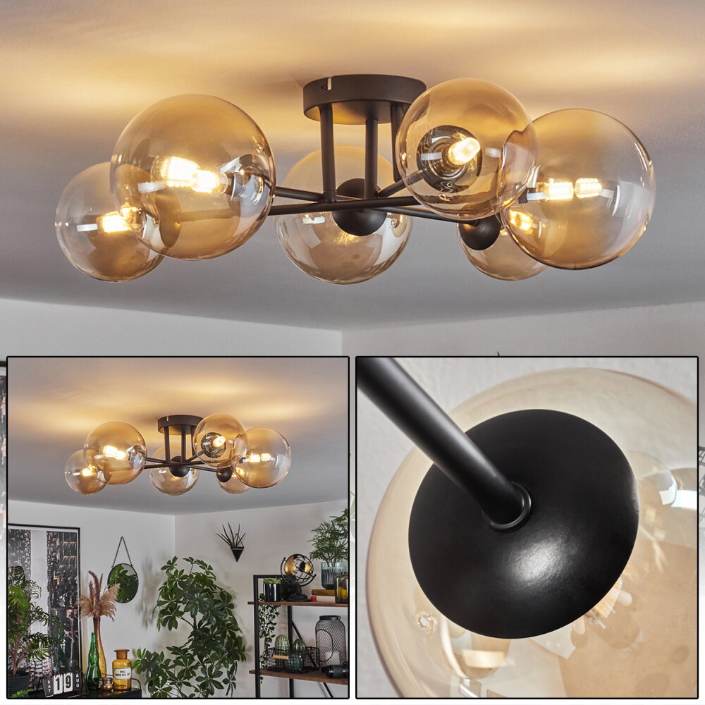 Chehalis Lampa Sufitowa - Szkło 12 cm, 15 cm W kolorze bursztynu, Przezroczysty, 6-punktowe main product photo