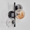 Chehalis Lampa ścienna - Szkło 10 cm, 12 cm W kolorze bursztynu, Przezroczysty, Przydymiony, 3-punktowe