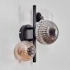 Chehalis Lampa ścienna - Szkło 10 cm, 12 cm W kolorze bursztynu, Przezroczysty, Przydymiony, 3-punktowe