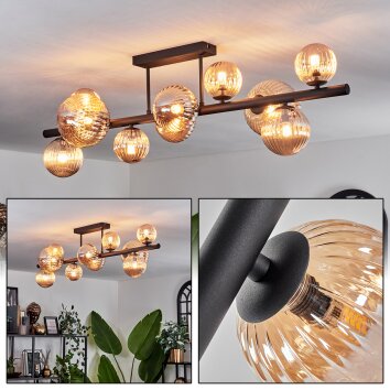 Chehalis Lampa Sufitowa - Szkło 10 cm, 12 cm, 15 cm W kolorze bursztynu, 10-punktowe