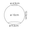 Szklany klosz Koyoto Wymiana szkła 15 cm Chrom, Przydymiony