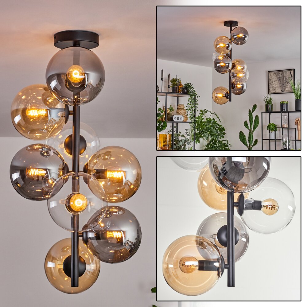 Gastor Lampa Sufitowa - Szkło 15 cm W kolorze bursztynu, Przezroczysty, Przydymiony, 8-punktowe main product photo