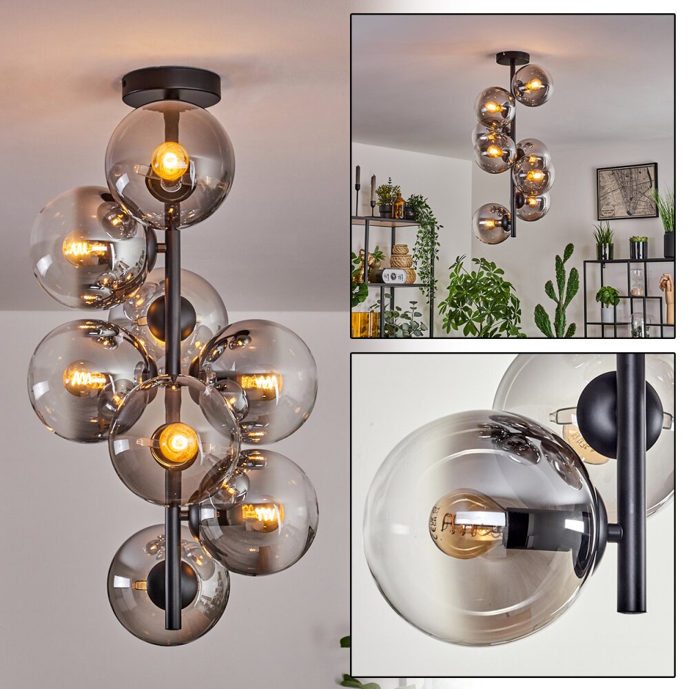 Gastor Lampa Sufitowa - Szkło 15 cm Przezroczysty, Przydymiony, 8-punktowe main product photo