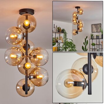Gastor Lampa Sufitowa - Szkło 15 cm W kolorze bursztynu, Przezroczysty, 8-punktowe Gastor Lampa Sufitowa - Szkło 15 cm W kolorze bursztynu, Przezroczysty, 8-punktowe