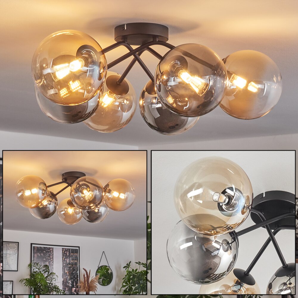 Chehalis Lampa Sufitowa - Szkło 15 cm W kolorze bursztynu, Przezroczysty, Przydymiony, 6-punktowe main product photo