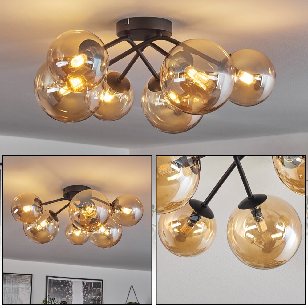 Chehalis Lampa Sufitowa - Szkło 12 cm, 15 cm W kolorze bursztynu, 6-punktowe main product photo