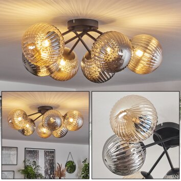 Chehalis Lampa Sufitowa - Szkło 15 cm W kolorze bursztynu, Przydymiony, 6-punktowe Chehalis Lampa Sufitowa - Szkło 15 cm W kolorze bursztynu, Przydymiony, 6-punktowe