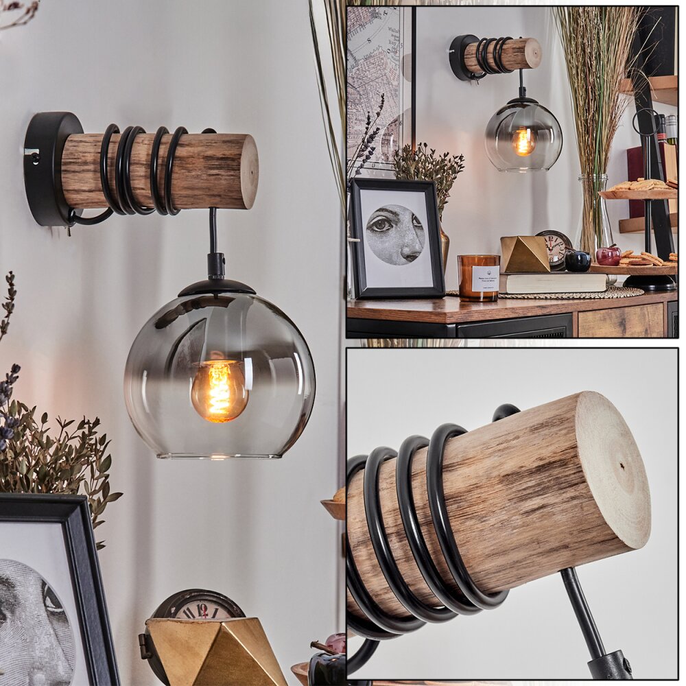 Koyoto Lampa ścienna - Szkło 15 cm Ecru, Czarny, 1-punktowy main product photo