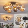 Chehalis Lampa Sufitowa - Szkło 15 cm Złoty, Czarny, 6-punktowe