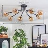 Chehalis Lampa Sufitowa - Szkło 10 cm Złoty, Czarny, 8-punktowe