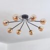 Chehalis Lampa Sufitowa - Szkło 10 cm Złoty, Czarny, 8-punktowe
