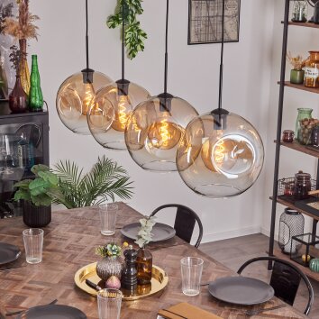 Ripoll Lampa Wisząca - Szkło 30 cm W kolorze bursztynu, Przezroczysty, 4-punktowe Ripoll Lampa Wisząca - Szkło 30 cm W kolorze bursztynu, Przezroczysty, 4-punktowe