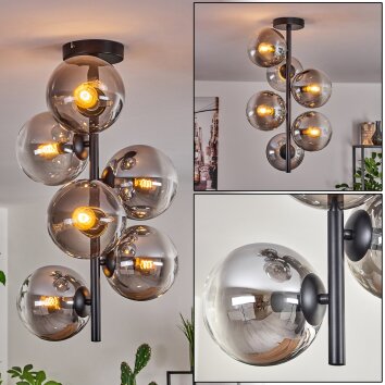 Gastor Lampa Sufitowa - Szkło 15 cm przezroczysty, przydymiony, 6-punktowe