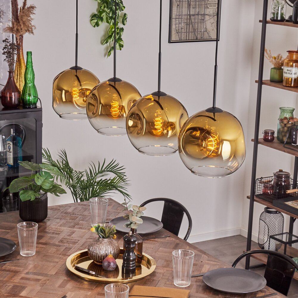 Ripoll Lampa Wisząca - Szkło 25 cm Złoty, Przezroczysty, 4-punktowe main product photo
