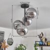 Gastor Lampa Sufitowa - Szkło 15 cm Przydymiony, 4-punktowe