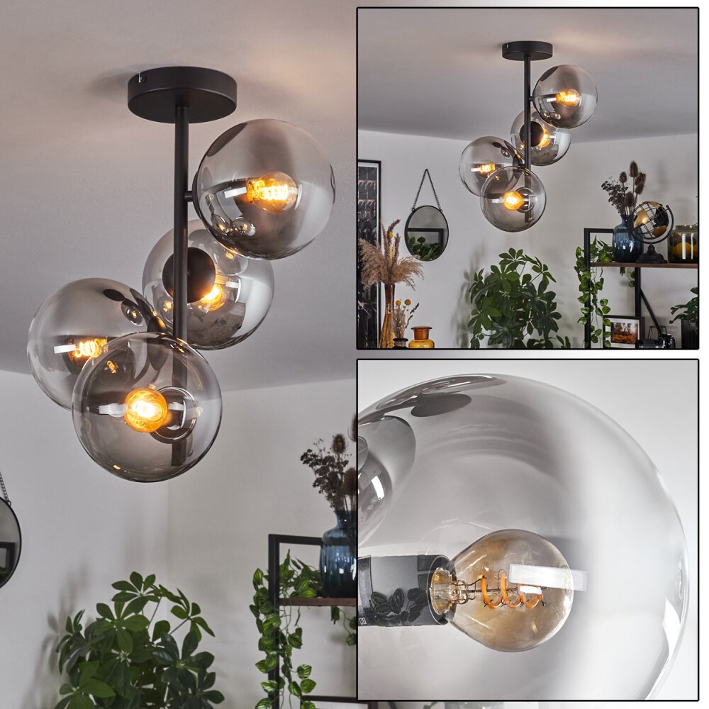 Gastor Lampa Sufitowa - Szkło 15 cm Przezroczysty, Przydymiony, 4-punktowe main product photo