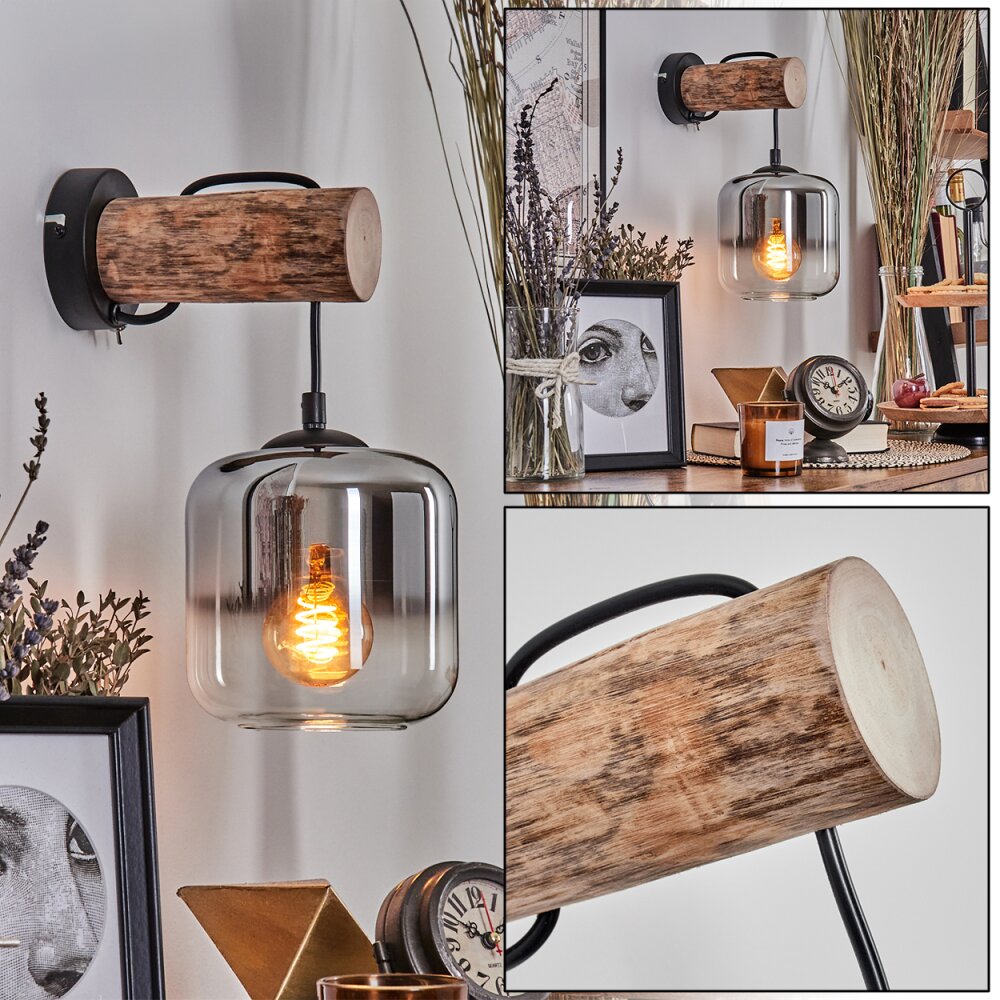 Lauden Lampa ścienna - Szkło 15 cm Ecru, Czarny, 1-punktowy main product photo