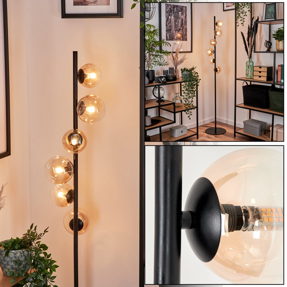Remaisnil Lampa Stojąca - Szkło 10 cm, 12 cm W kolorze bursztynu, Przezroczysty, 6-punktowe main product photo