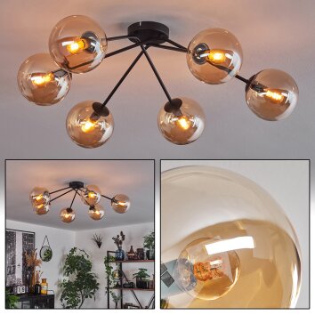 Gastor Lampa Sufitowa - Szkło 15 cm bursztynowy, 6-punktowe