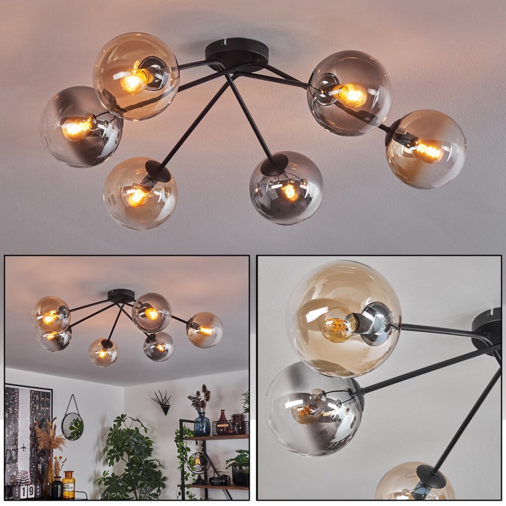 Gastor Lampa Sufitowa - Szkło 15 cm W kolorze bursztynu, Przezroczysty, Przydymiony, 6-punktowe main product photo