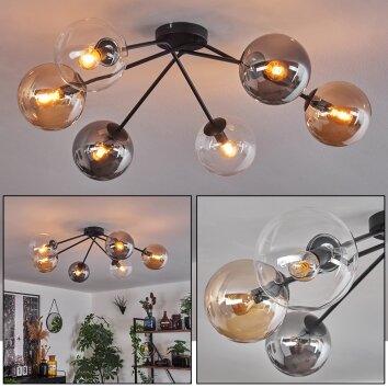 Gastor Lampa Sufitowa - Szkło 15 cm bursztynowy, przezroczysty, przydymiony, 6-punktowe