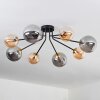 Chehalis Lampa Sufitowa - Szkło 12 cm, 15 cm złoty, czarny, 8-punktowe
