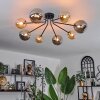 Chehalis Lampa Sufitowa - Szkło 12 cm, 15 cm złoty, czarny, 8-punktowe