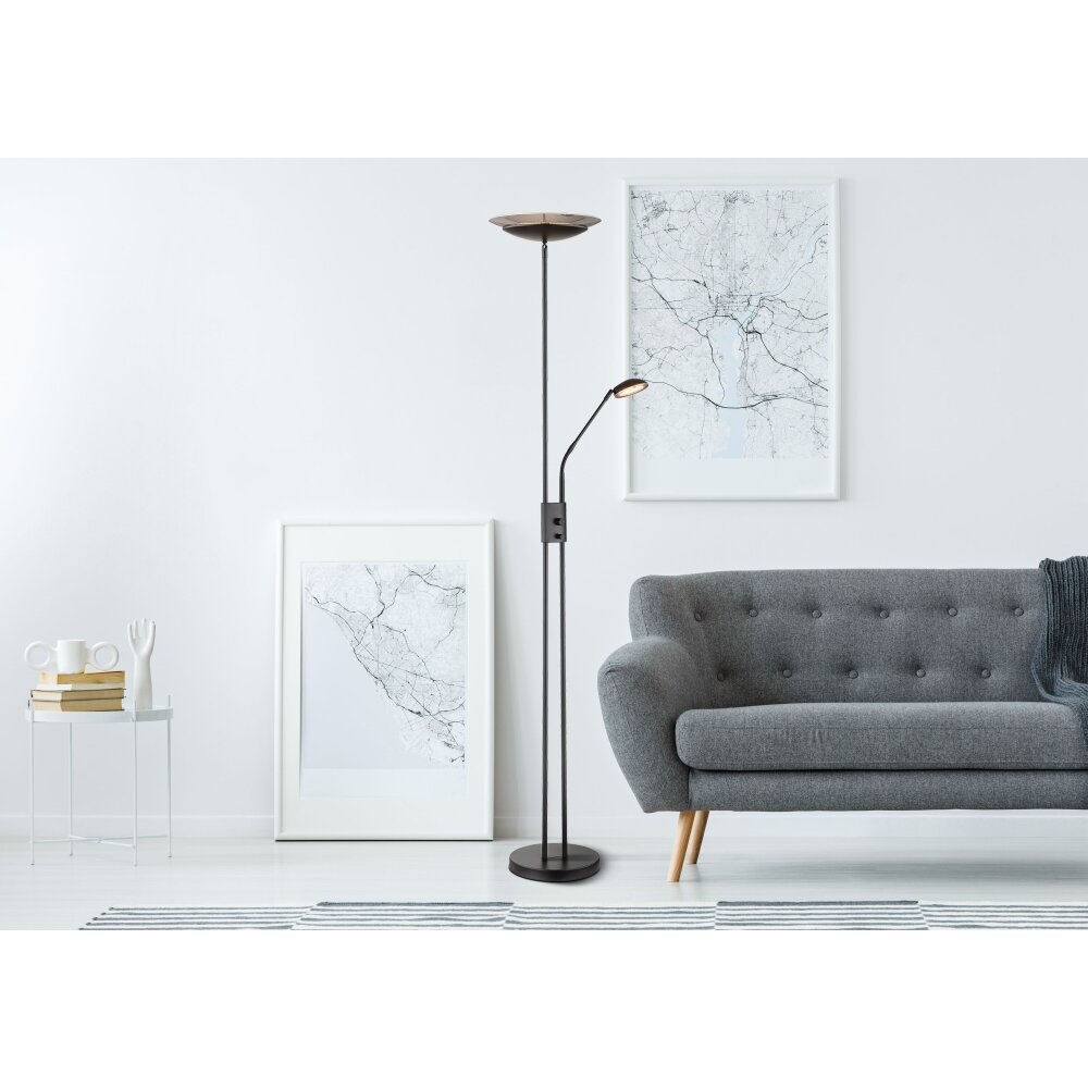 Globo GANINA Lampa Stojąca oświetlająca sufit LED Czarny, 2-punktowe main product photo