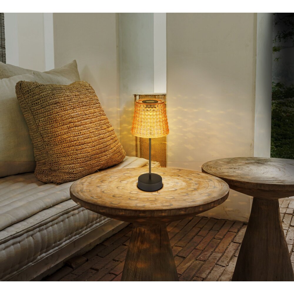 Globo SOLAR lampka nocna LED W kolorze bursztynu, Czarny, 1-punktowy main product photo