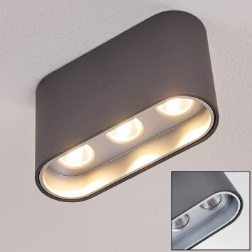 Dalarna Lampa Sufitowa LED Szary, Srebrny, 1-punktowy