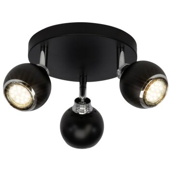 Brilliant Ina Lampa w kształcie rondla z reflektorkami LED Chrom, Czarny, 3-punktowe