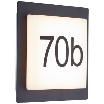 Brilliant Sten Oświetlenie numeru domu LED Czarny, 1-punktowy