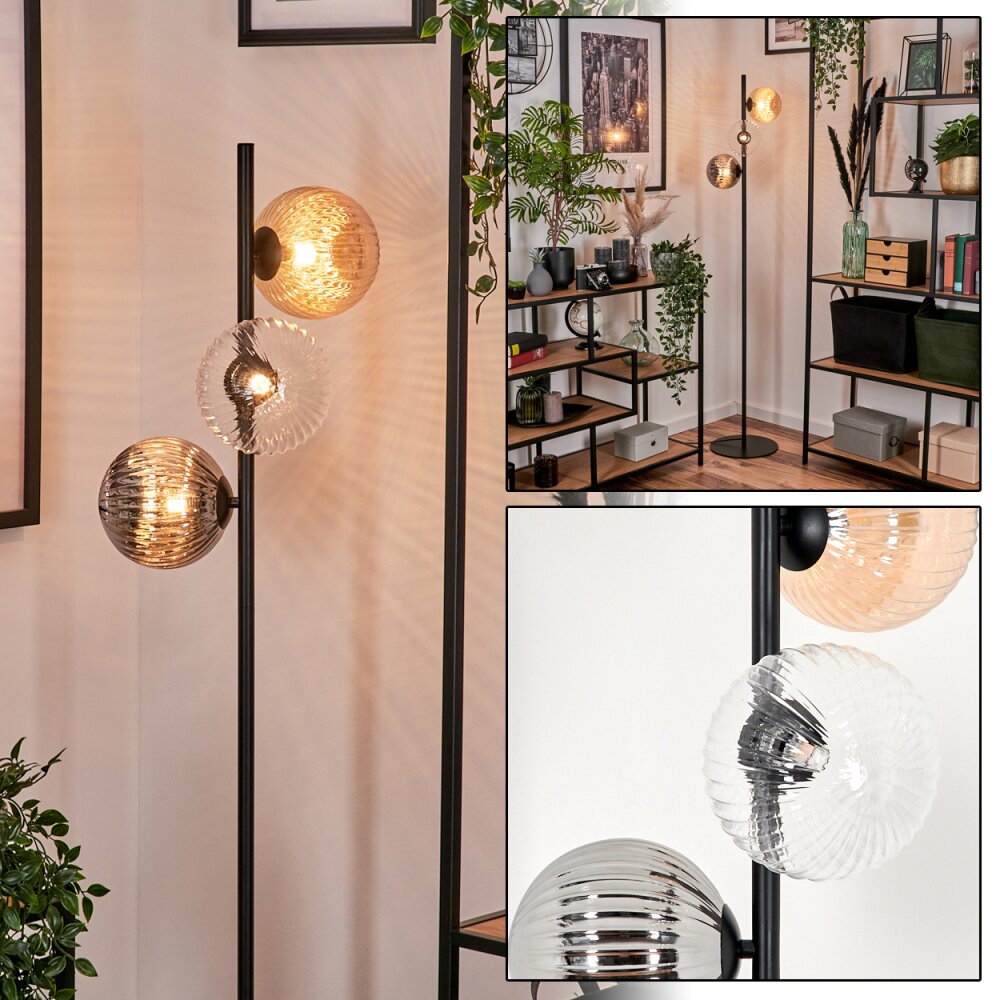 Remaisnil Lampa Stojąca - Szkło 15 cm Czarny, 3-punktowe main product photo