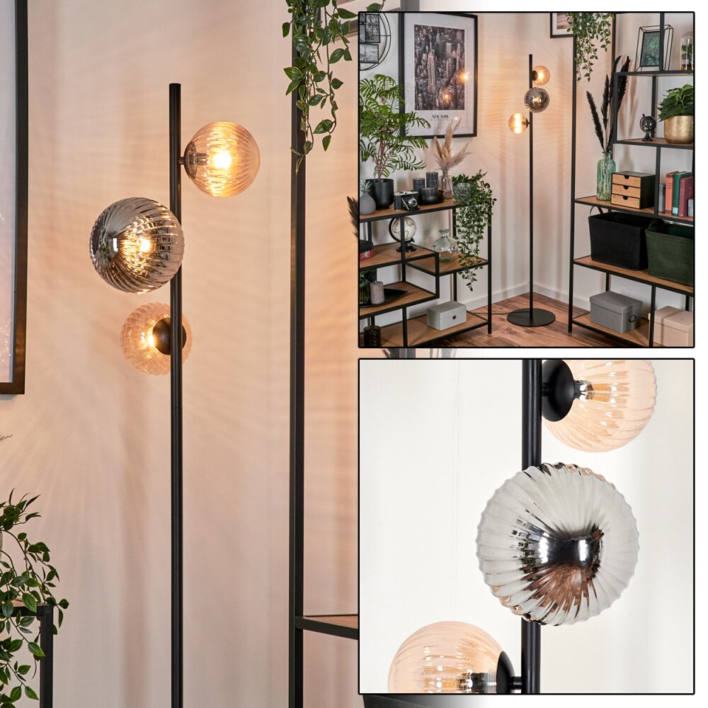 Remaisnil Lampa Stojąca - Szkło 12 cm, 15 cm Czarny, 3-punktowe main product photo