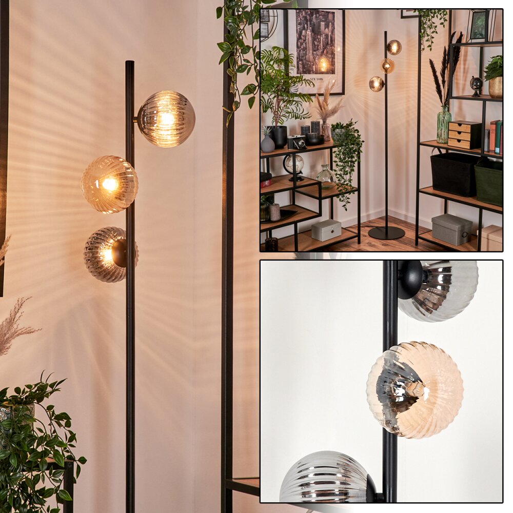 Remaisnil Lampa Stojąca - Szkło 12 cm Czarny, 3-punktowe main product photo