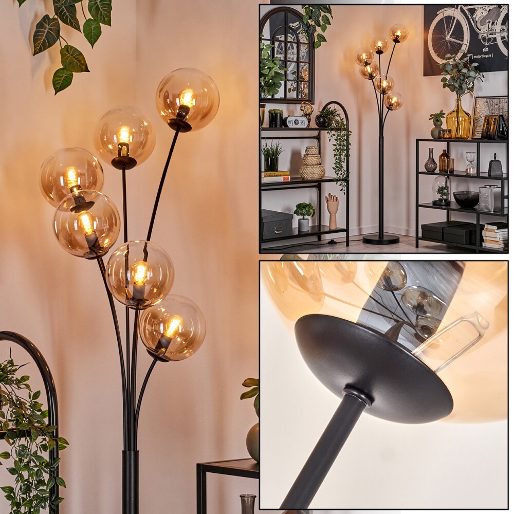 Gastor Lampa Stojąca - Szkło 15 cm Czarny, 6-punktowe main product photo