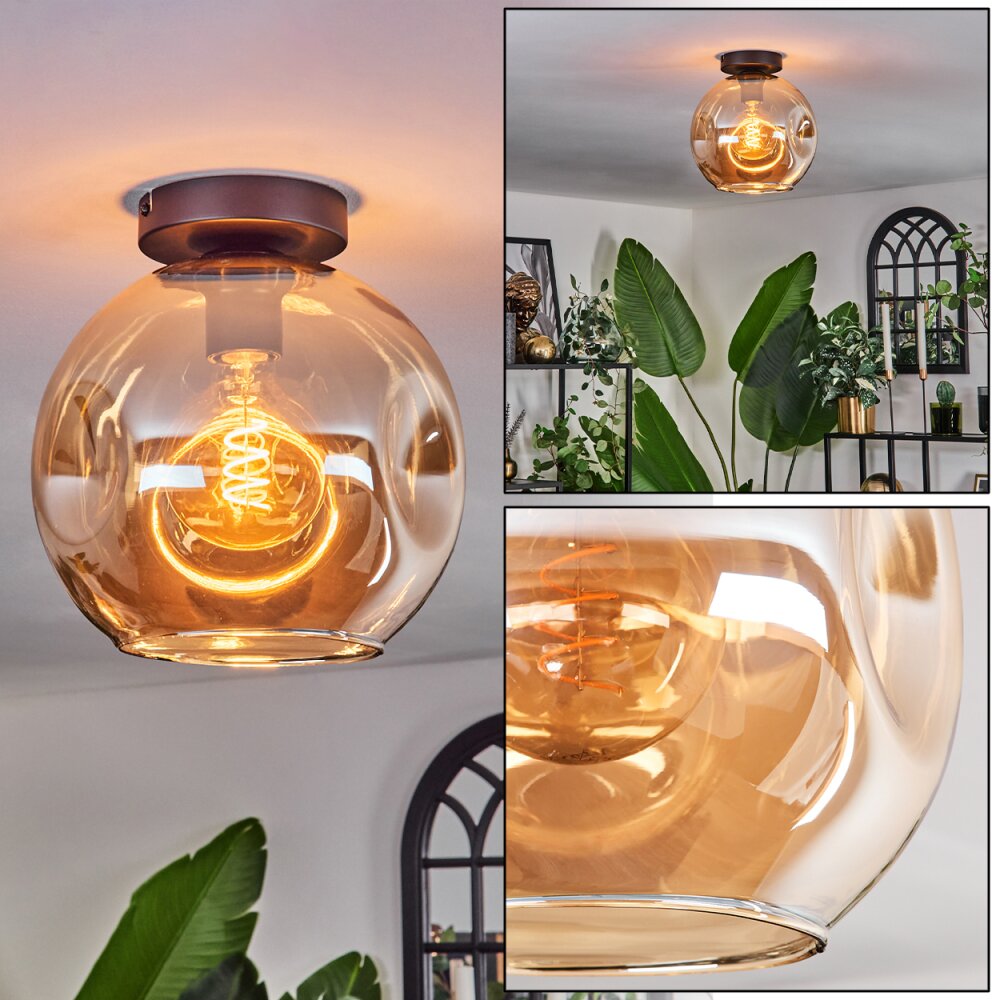 Ripoll Lampa Sufitowa - Szkło 25 cm W kolorze bursztynu, 1-punktowy main product photo