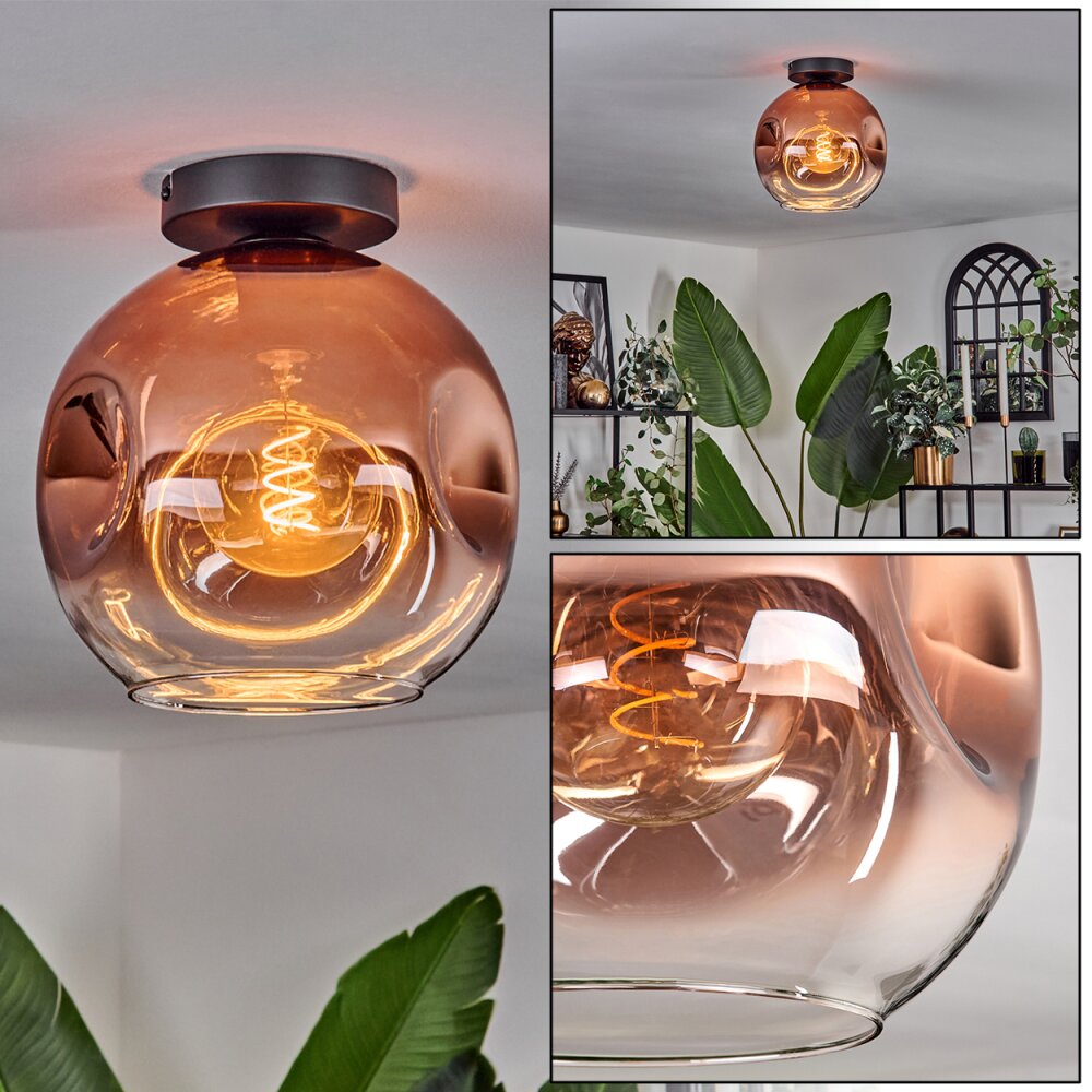 Ripoll Lampa Sufitowa - Szkło 25 cm Przezroczysty, W kolorze miedzi, 1-punktowy main product photo