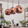 Ripoll Lampa Wisząca - Szkło 30 cm W kolorze miedzi, 3-punktowe