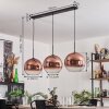 Koyotot Lampa Wisząca - Szkło 30 cm Przezroczysty, W kolorze miedzi, 3-punktowe