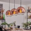 Koyotot Lampa Wisząca - Szkło 30 cm Przezroczysty, W kolorze miedzi, 3-punktowe