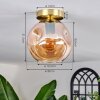 Ripoll Lampa Sufitowa - Szkło 20 cm Złoty, Czarny, 1-punktowy