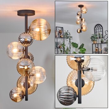 Chehalis Lampa Sufitowa - Szkło 10 cm, 12 cm, 15cm bursztynowy, przezroczysty, przydymiony, 8-punktowe