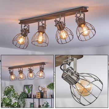 Bitterroot lampa sufitowa szary, kolory naturalne, 4-punktowe