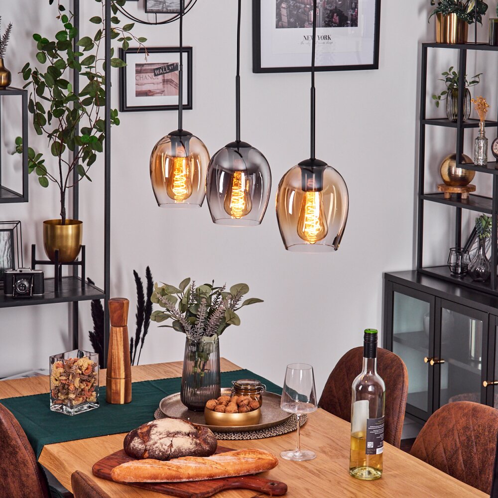 Vevino Lampa wisząca W kolorze bursztynu, Przezroczysty, Przydymiony, 3-punktowe main product photo