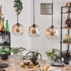 Ripoll Lampa wisząca W kolorze bursztynu, Przezroczysty, 3-punktowe