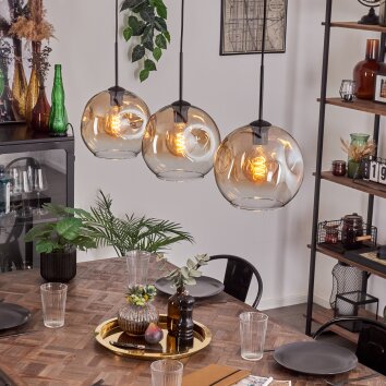 Ripoll Lampa wisząca W kolorze bursztynu, Przezroczysty, 3-punktowe